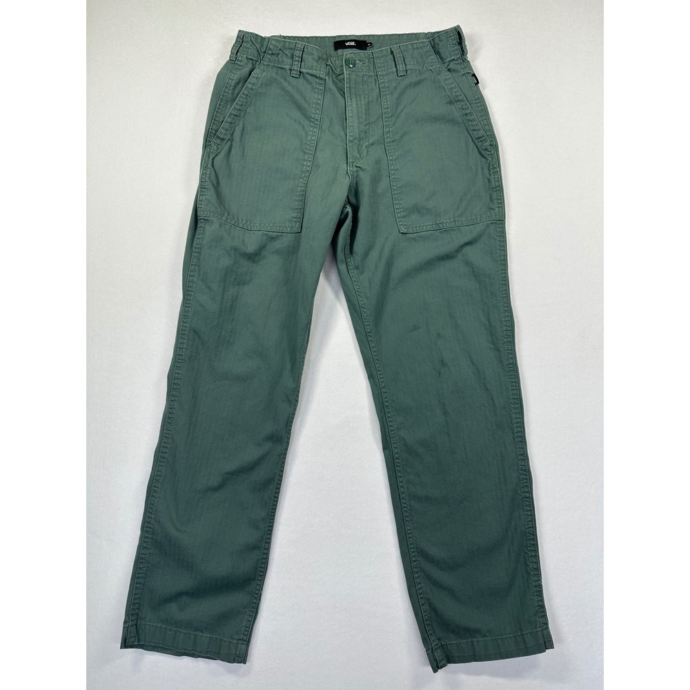 Vans Loose Tapered Fit Pants 31 Green Cotton Twill Fatigue Utility Skate Chino